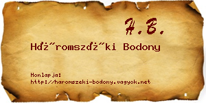 Háromszéki Bodony névjegykártya